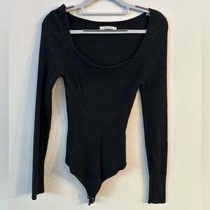 Abercrombie & Fitch Black Ribbed Bodysuit